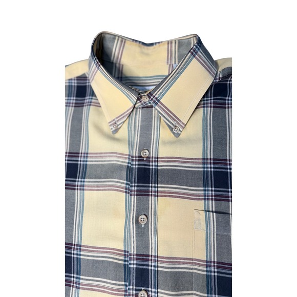 Viyella Mens XL Plaid Button Down Shirt Long Sleeve Cotton Wool Blend Casual - Picture 3 of 6